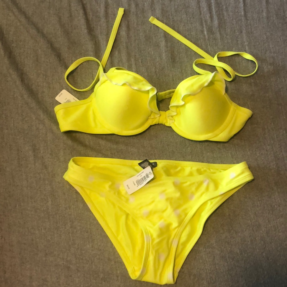 Yellow Aerie bathing suit with tags